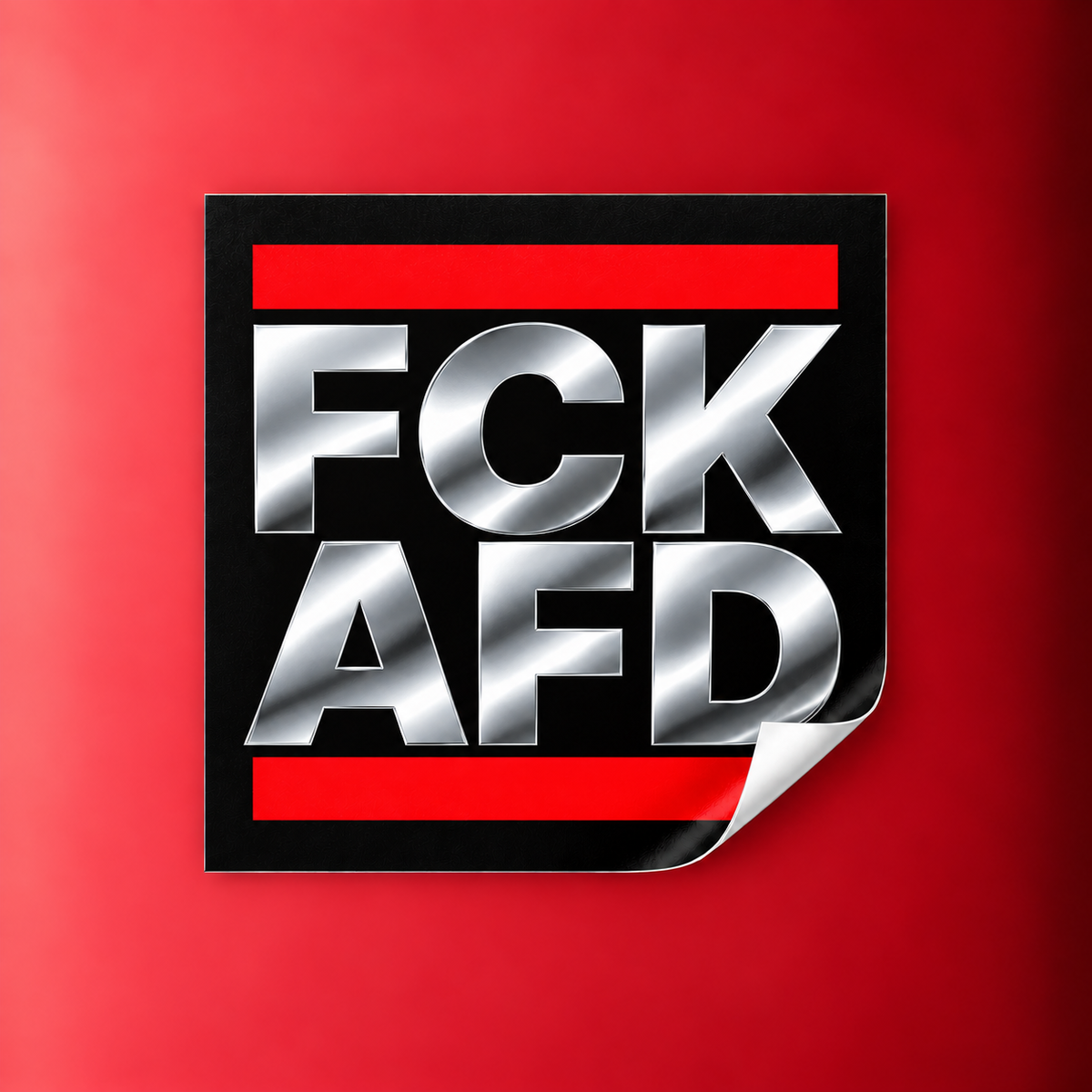 FCK AFD - Chrome Silver Edition Sticker | 50er Pack