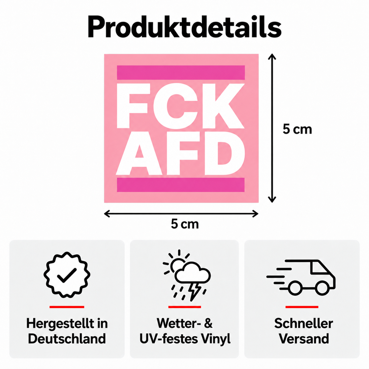 FCK AFD - Pink Edition Sticker | 50er Pack