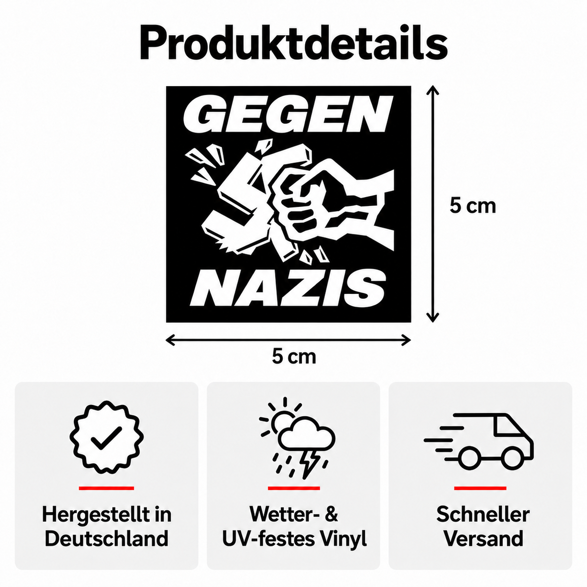 Gegen Nazis Sticker | 50er Pack