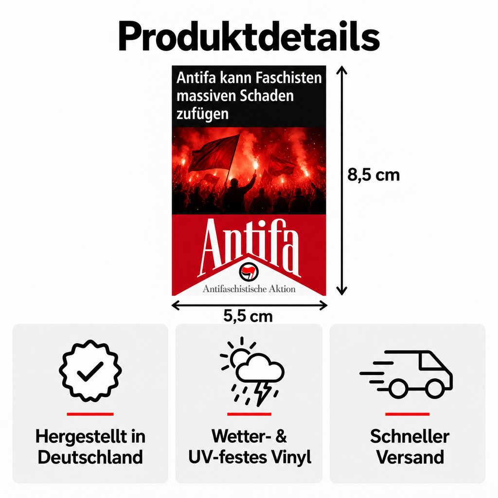 Antifa Zigarettenschachtel Sticker | 50er Pack